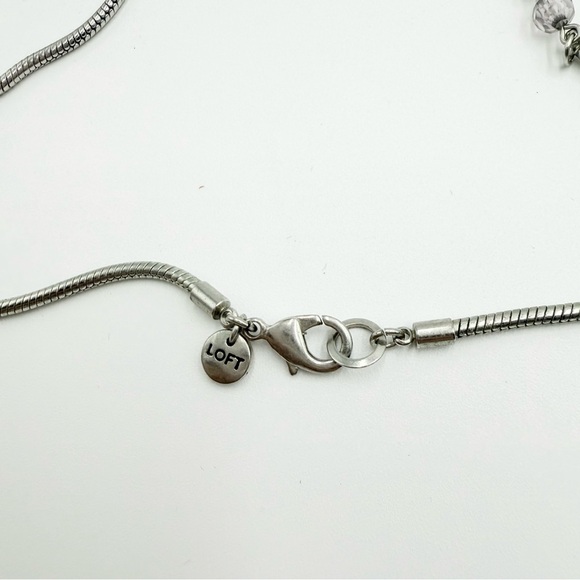 Loft Gem Stone Beaded Silver Tone Long Necklace - Picture 6 of 7
